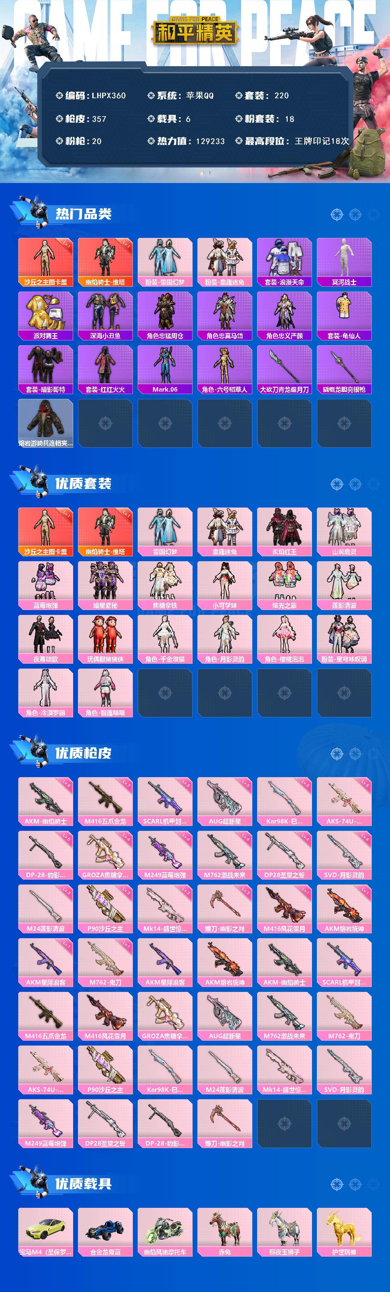 HPLX462989和平精英账号详情图2