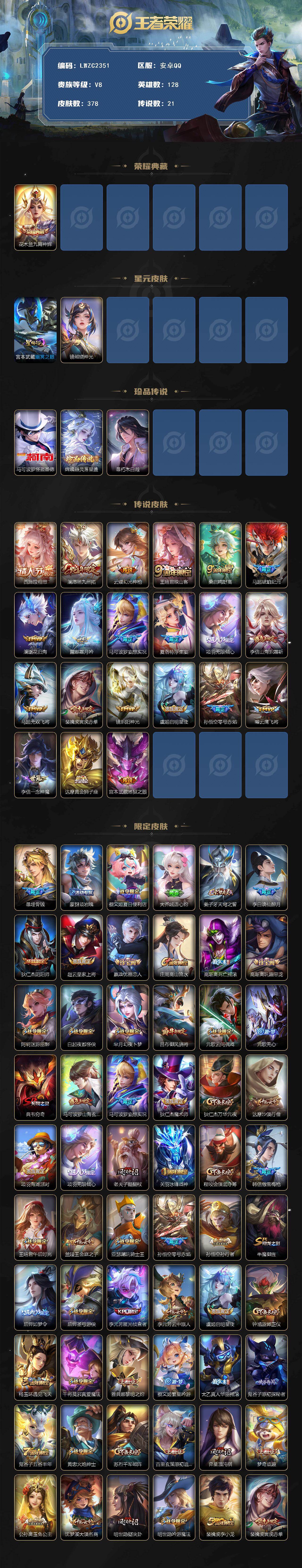 WZLX478614王者荣耀账号详情图2