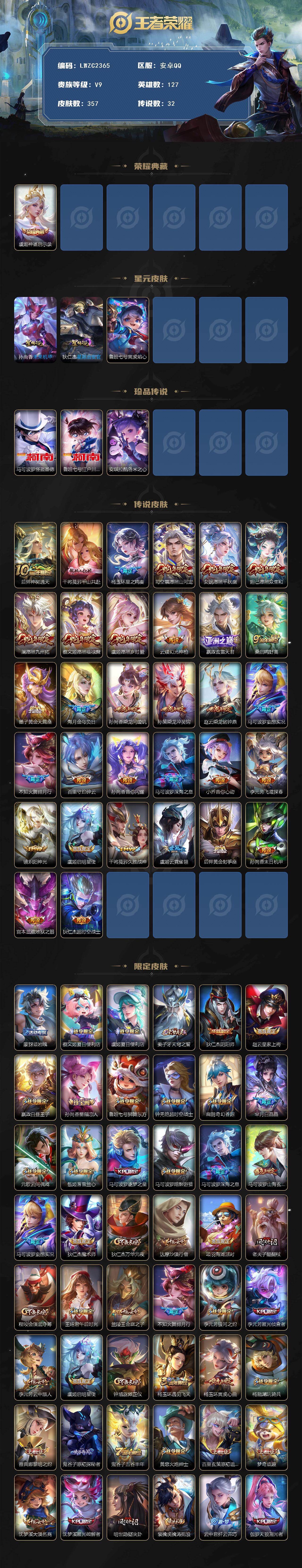 WZLX485484王者荣耀账号详情图2