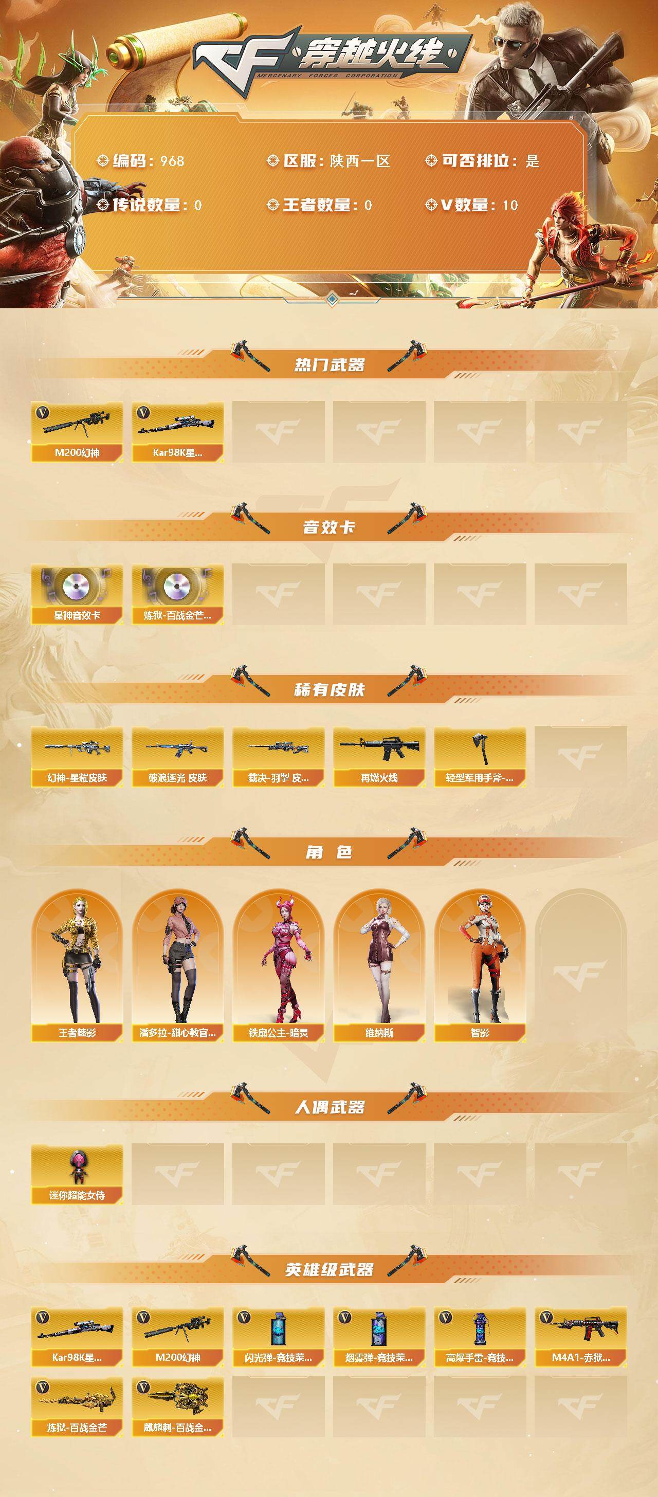 CFQM414479穿越火线账号详情图3