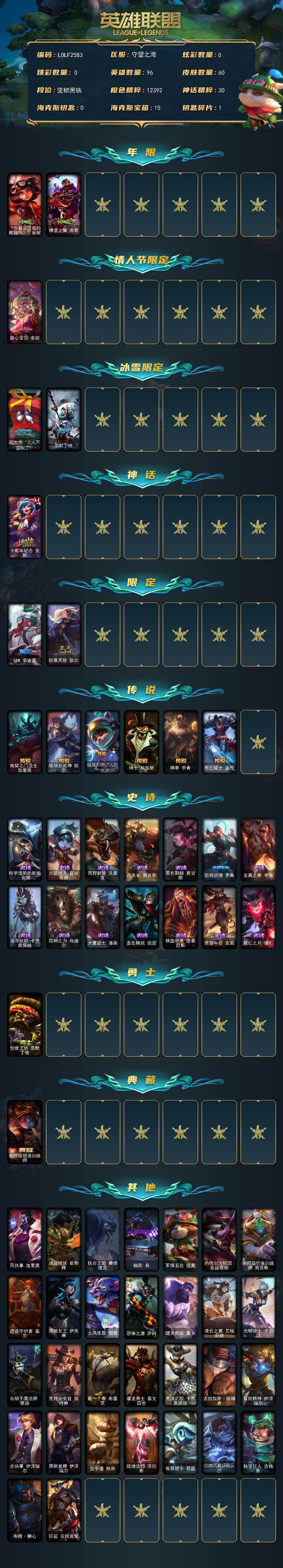 LOLEY47208英雄联盟账号详情图2