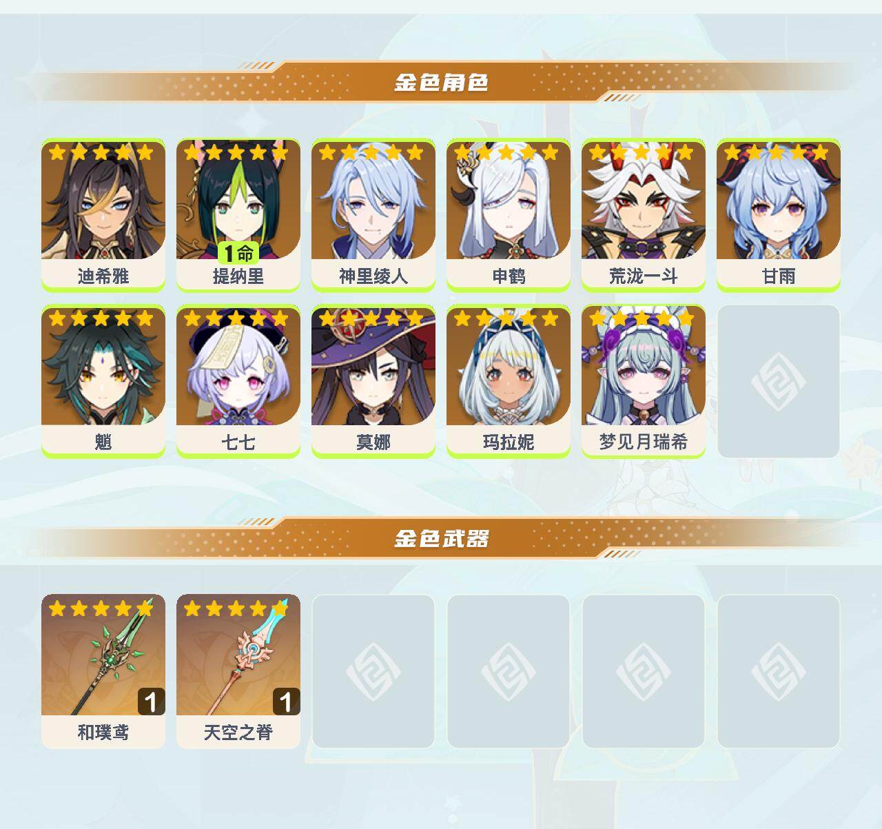 YSEY41022原神账号详情图3 YSEY41022原神账号详情图3