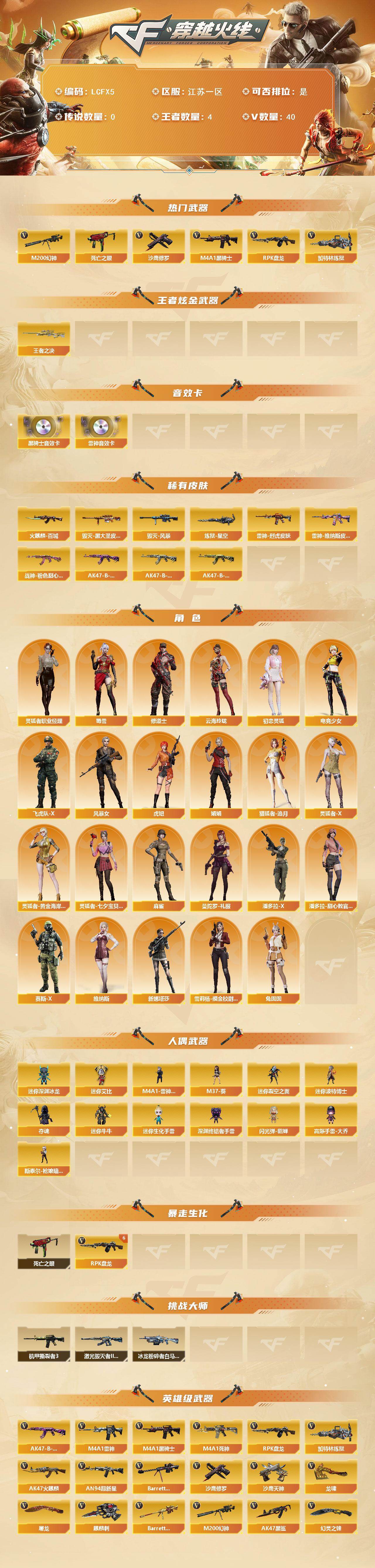 CFLX427707穿越火线账号详情图2