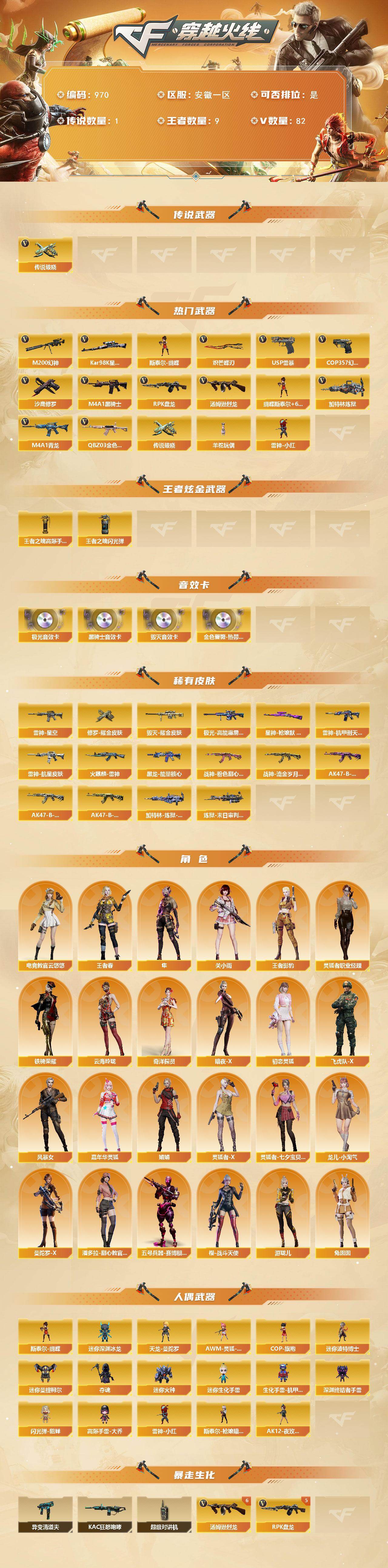 CFLX427843穿越火线账号详情图2