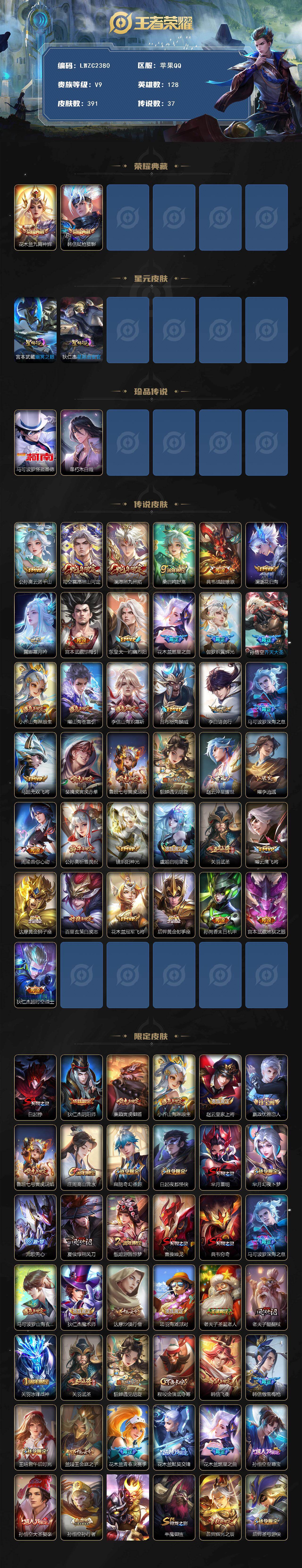 WZCMW485487王者荣耀账号详情图2