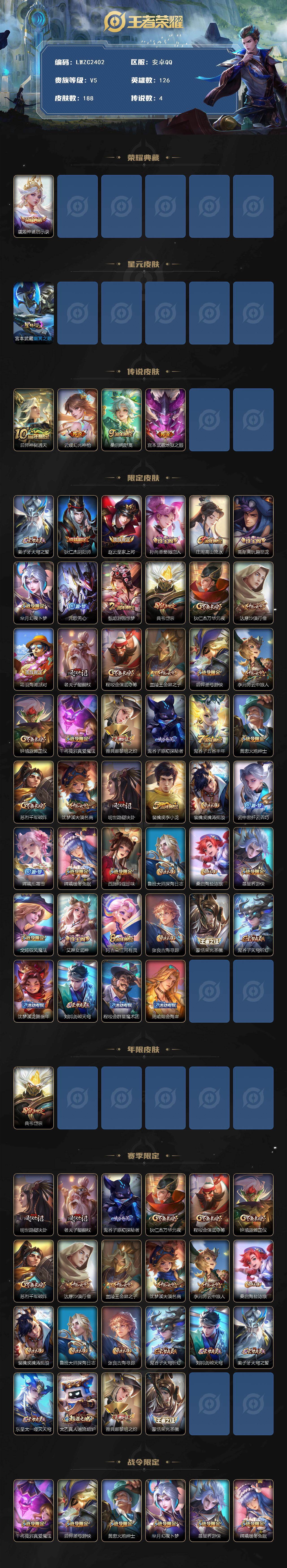 WZCMW4114590王者荣耀账号详情图2