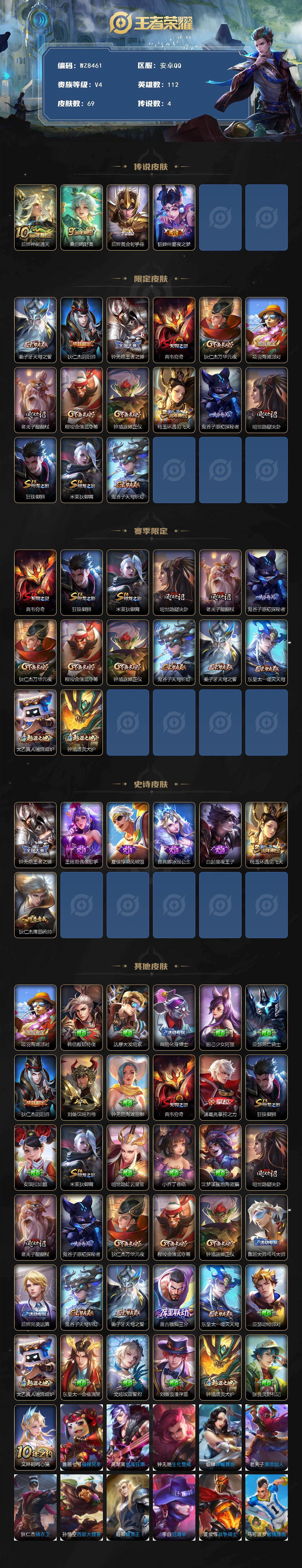 WZXS4102777王者荣耀账号详情图2