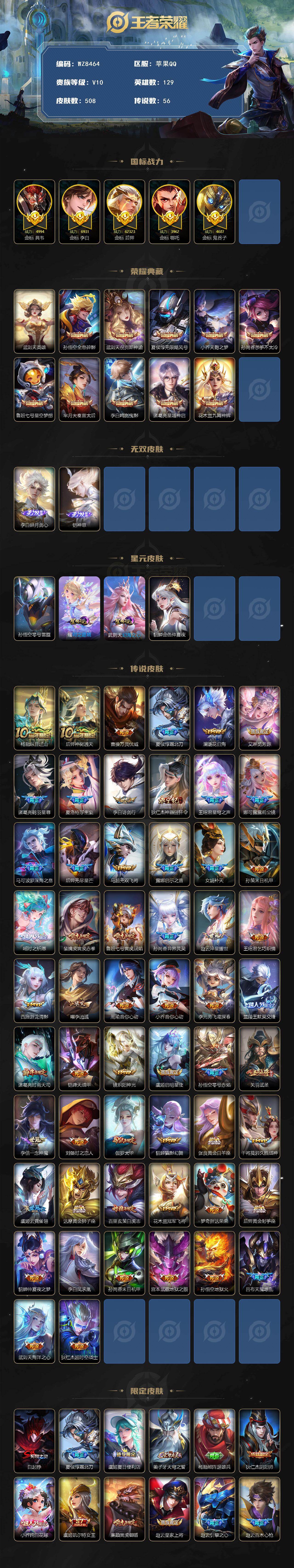 WZXS4102844王者荣耀账号详情图2