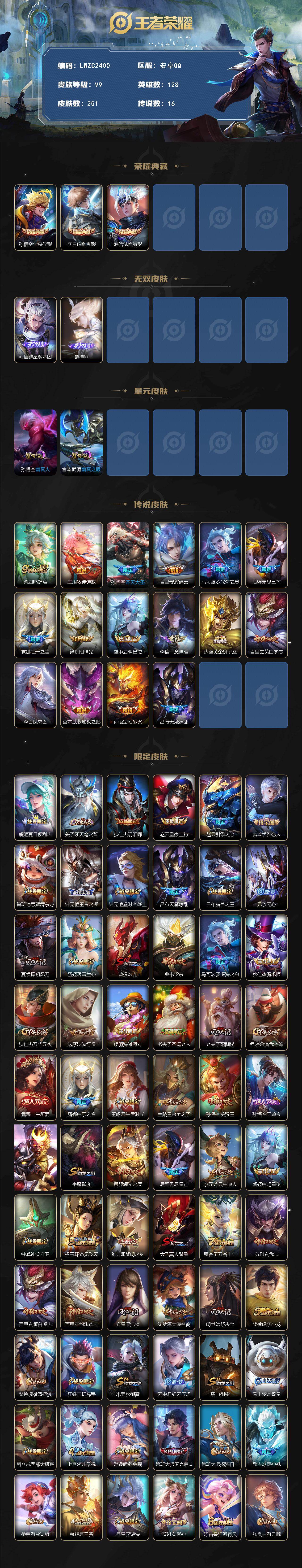 WZLX4112932王者荣耀账号详情图2