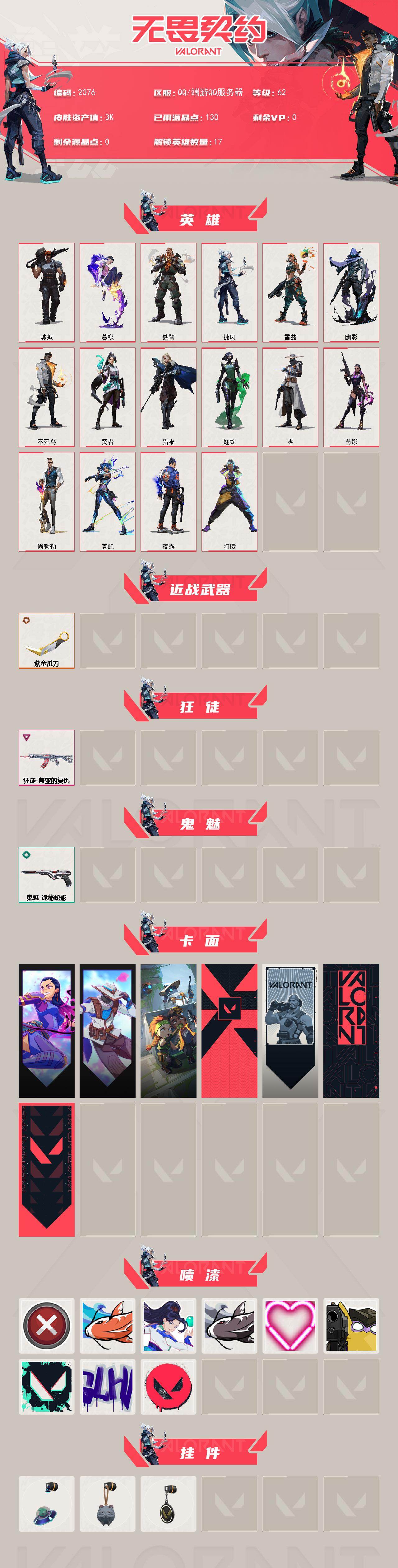 WWQXL47048无畏契约账号详情图2 WWQXL47048无畏契约账号详情图2