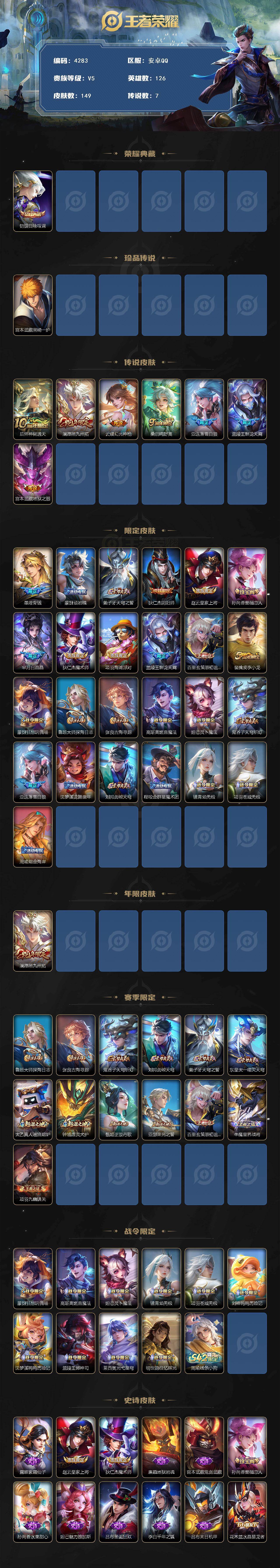 WZQM491090王者荣耀账号详情图3