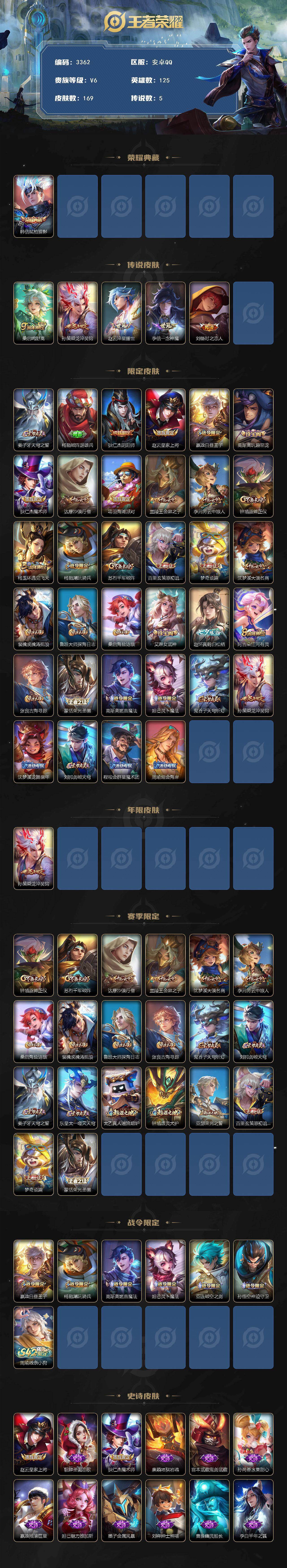 WZCMW4182113王者荣耀账号详情图2