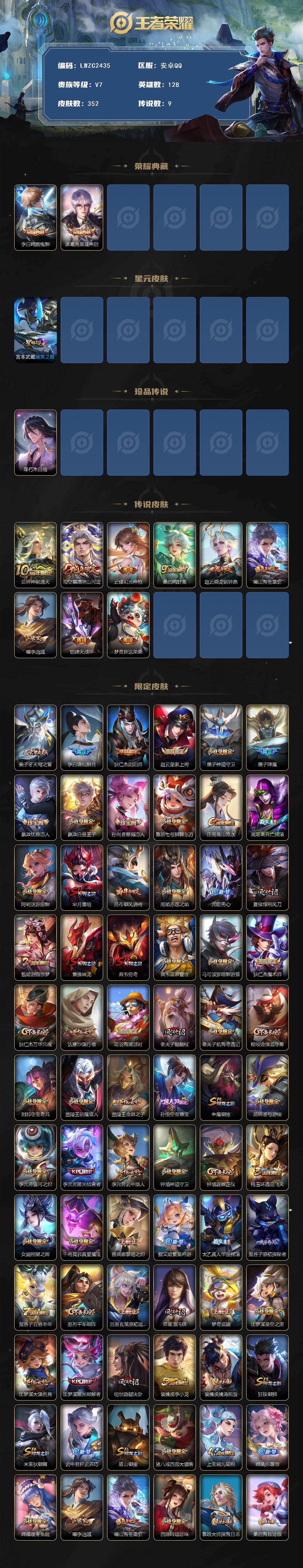 WZCMW4114721王者荣耀账号详情图2