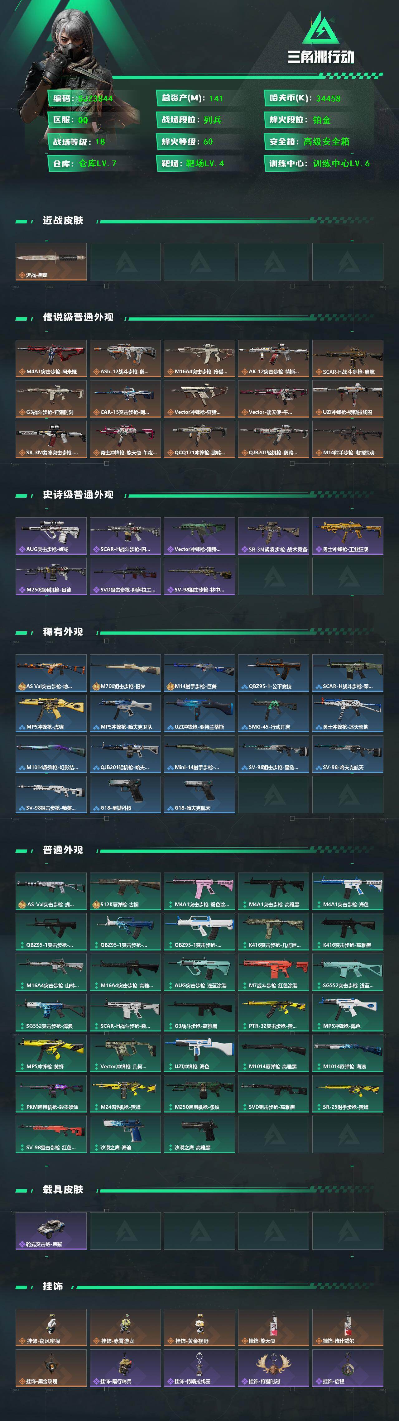 SJZQM422689三角洲行动账号详情图3