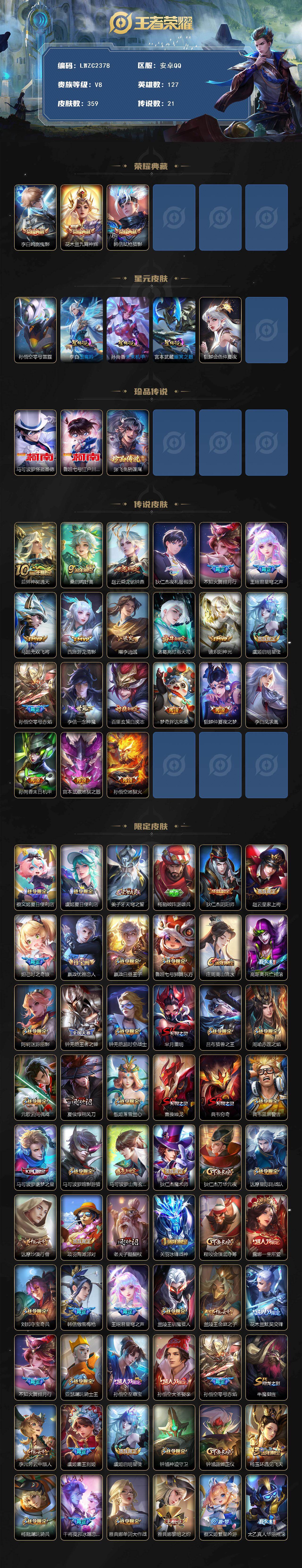 WZCMW485499王者荣耀账号详情图2