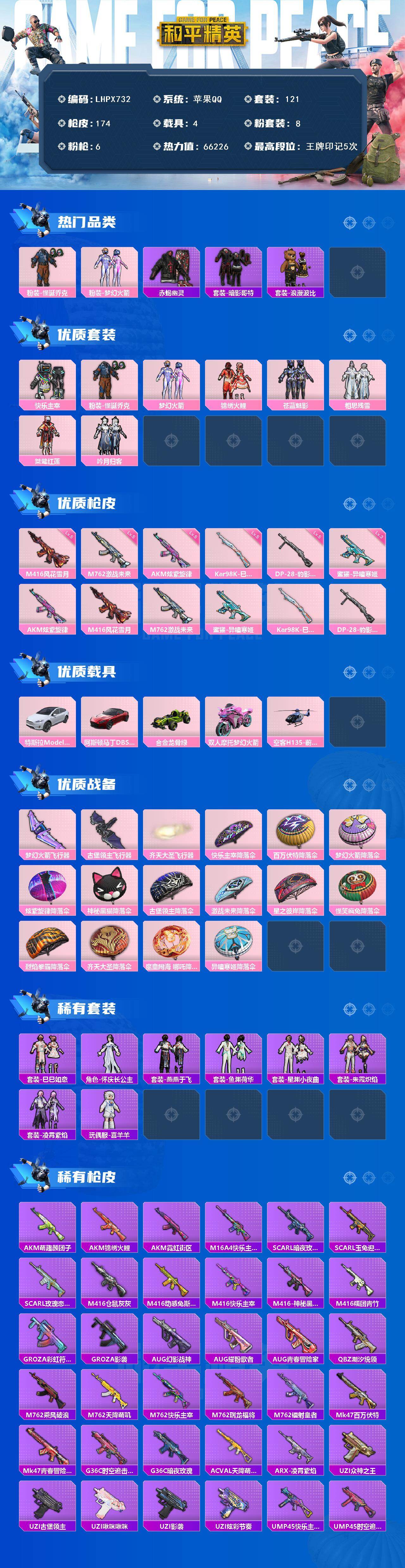 HPLX463278和平精英账号详情图2