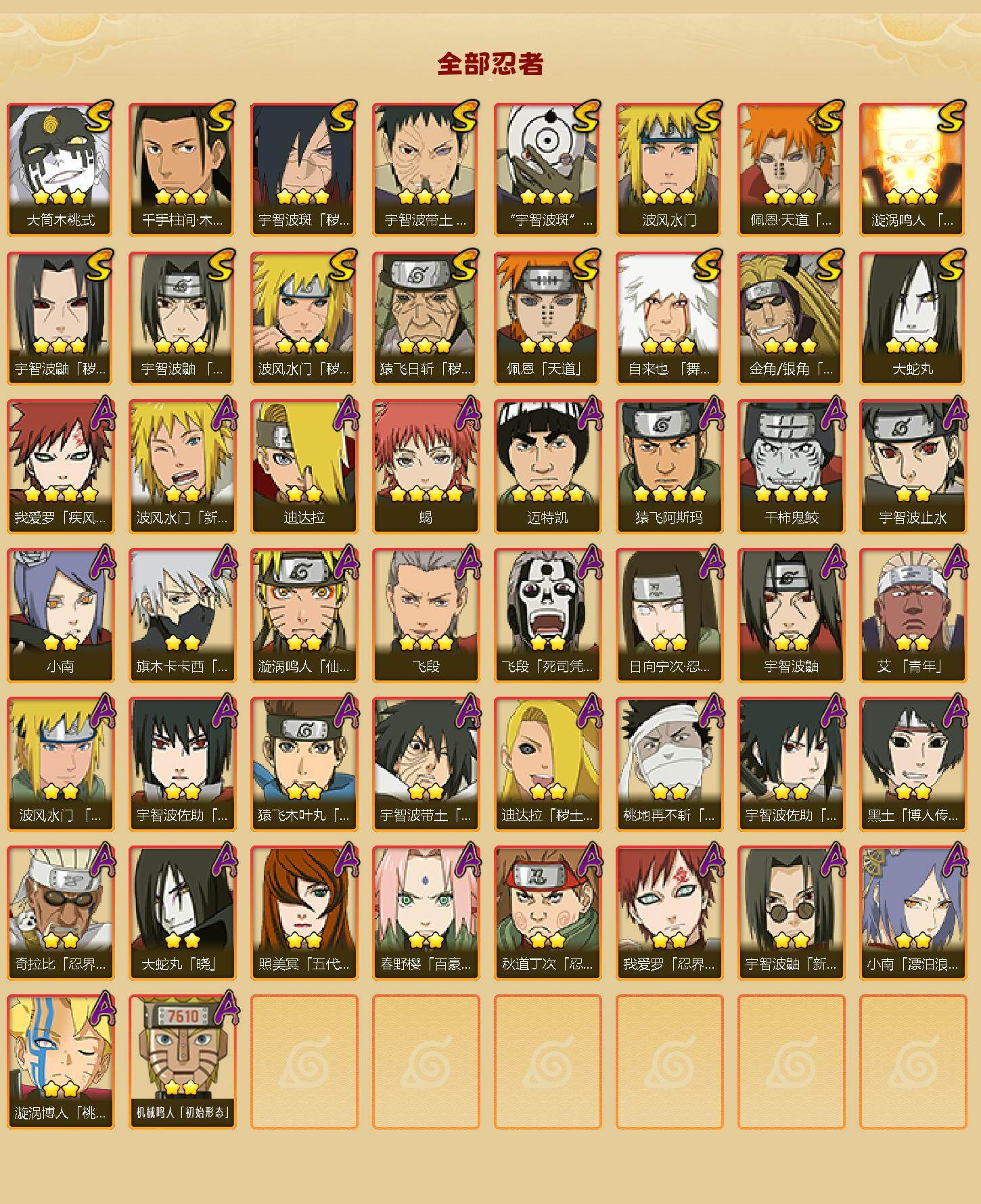【HYYH1026】V12/S忍16/A忍34/波风水门「新春限定」/4星干柿鬼鲛/飞段「死司凭血」/宇智波止水/猿飞日斩「秽土转生」/照美冥「五代目水影」/宇智波鼬「新春限定」/奇拉比「忍界大战」