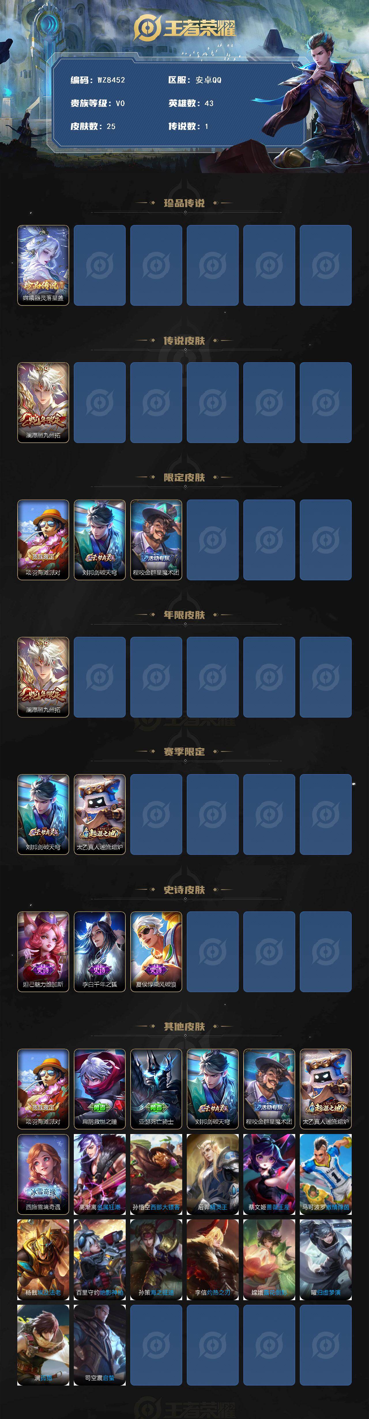 WZXS4102165王者荣耀账号详情图2