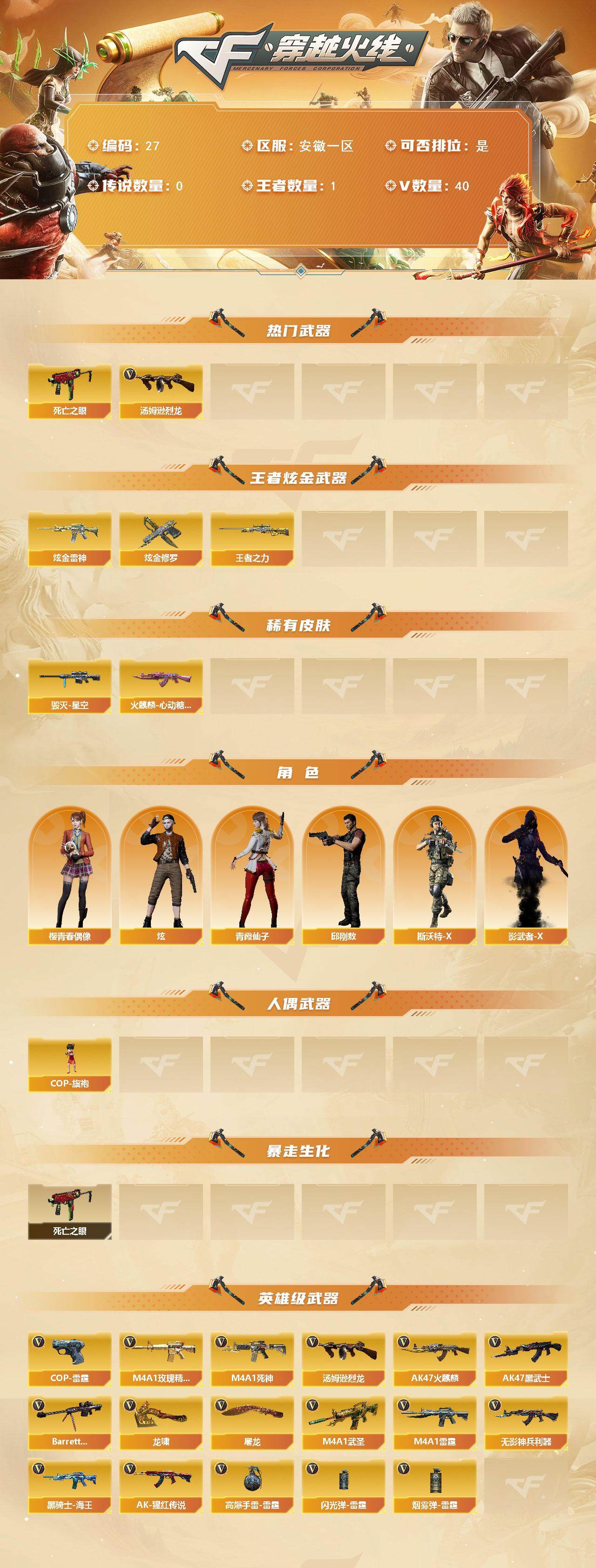 CFQYYX415812穿越火线账号详情图2