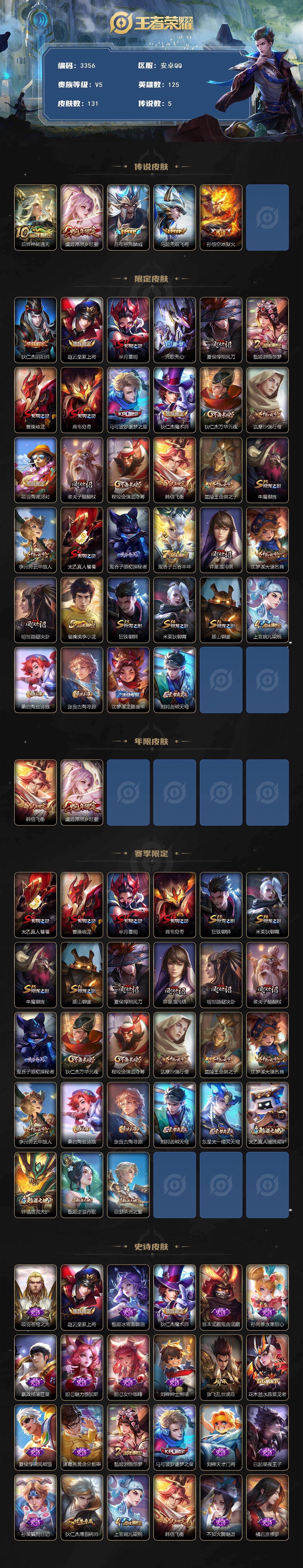 WZCMW4118948王者荣耀账号详情图2