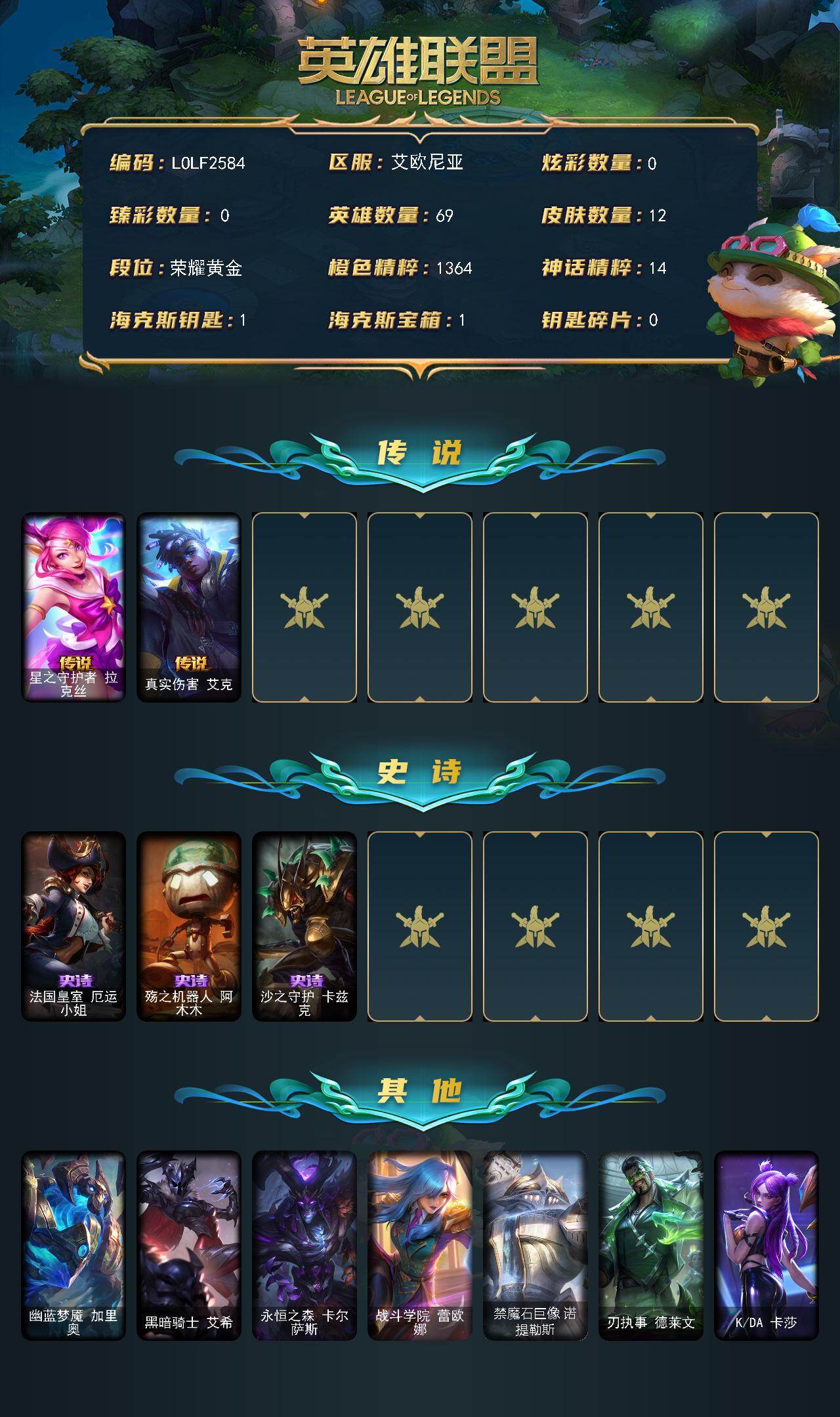 LOLEY47901英雄联盟账号详情图2