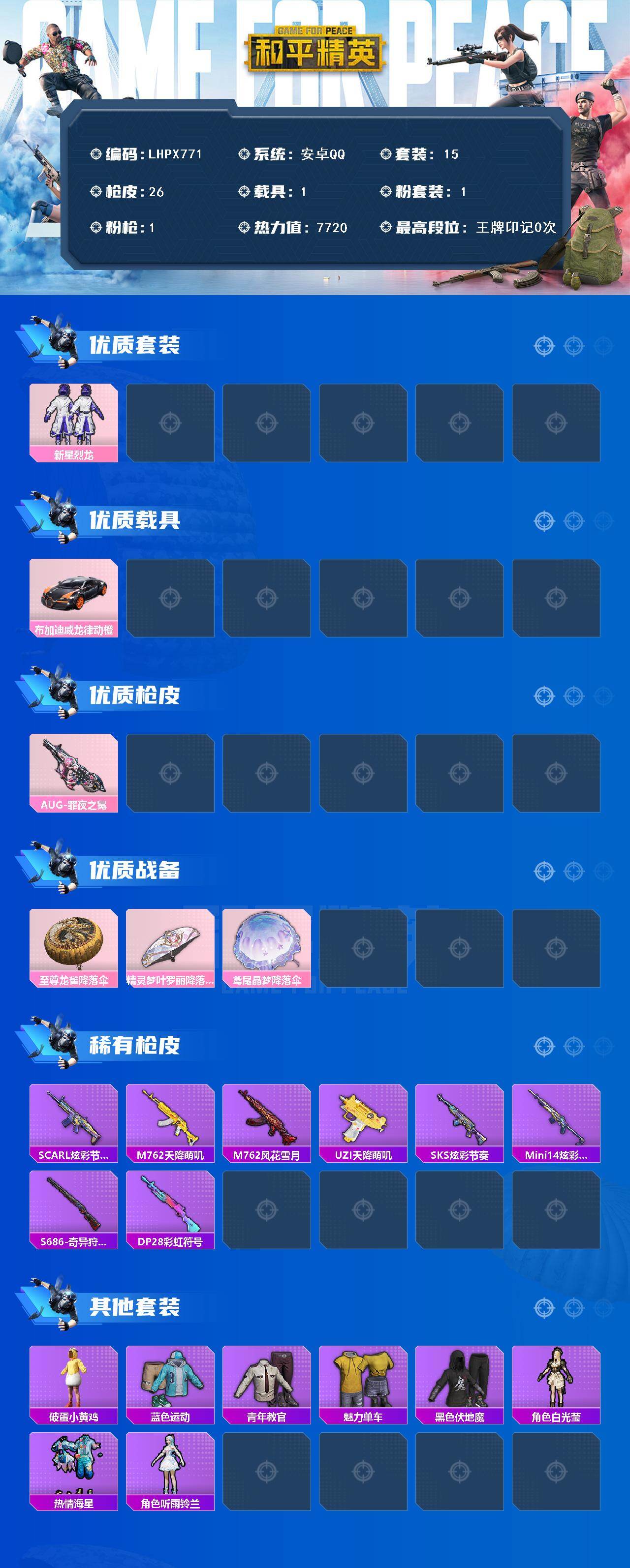 HPLX463295和平精英账号详情图2