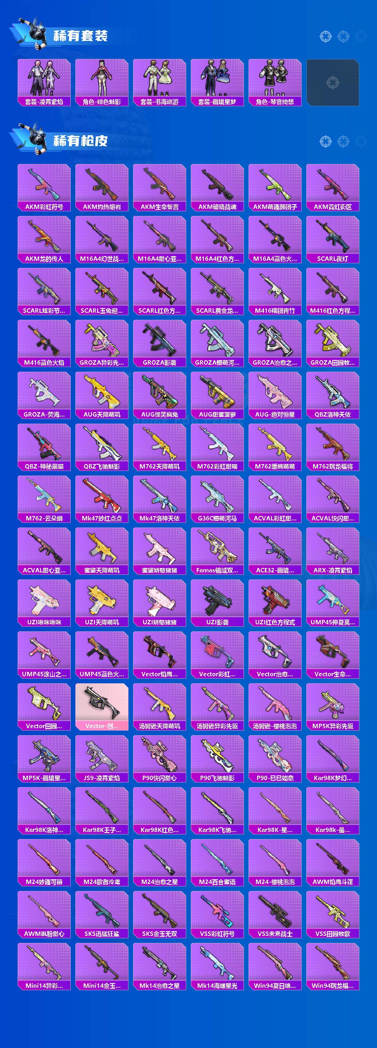 苹果 手Q-10粉装-9特效枪-1载具-6粉色飞行器-85883热力值-17王牌印记-172套装-253枪皮
【热门品类】：粉装-梦幻火箭，粉装-缤纷油彩，套装-浪漫天命，套装-派对舞王，套装-小丑