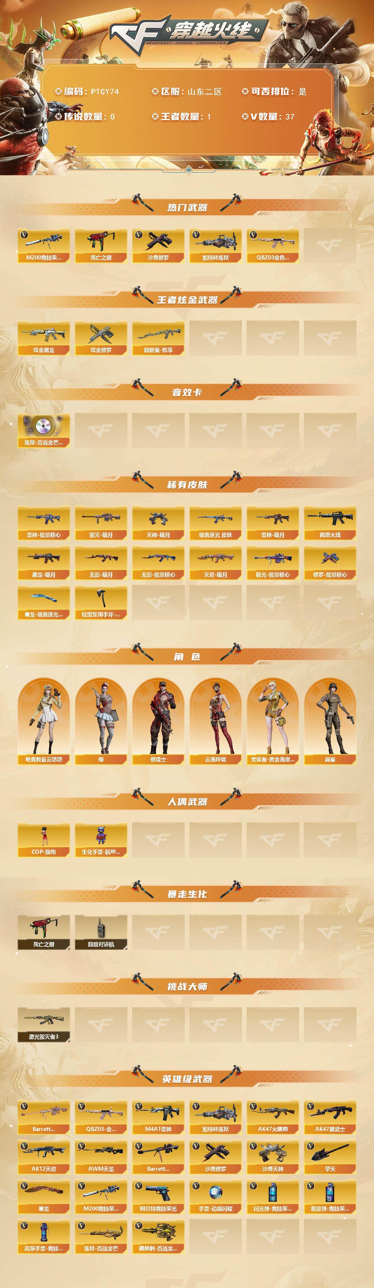 CFCMW420725穿越火线账号详情图3