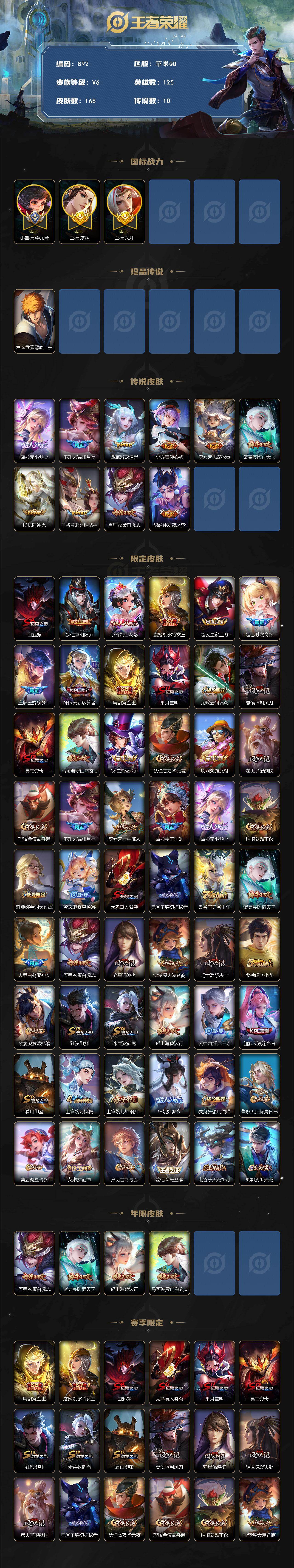 WZLFY485264王者荣耀账号详情图2 WZLFY485264王者荣耀账号详情图2