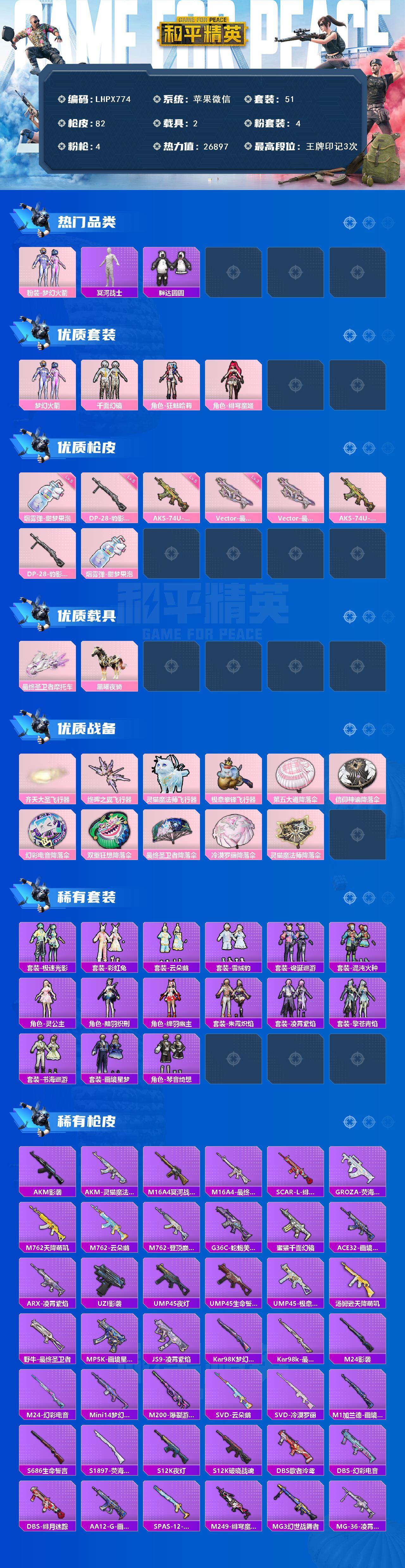 HPLX463297和平精英账号详情图2