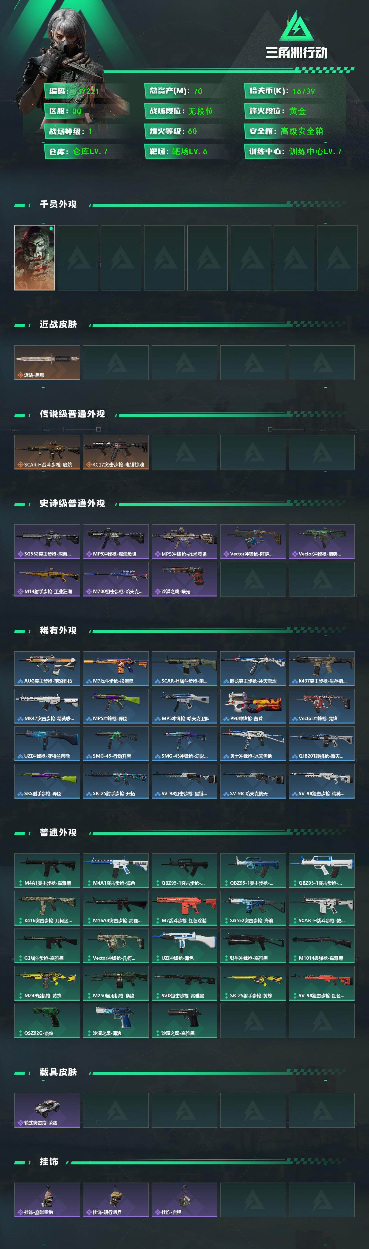 SJZQM423852三角洲行动账号详情图3