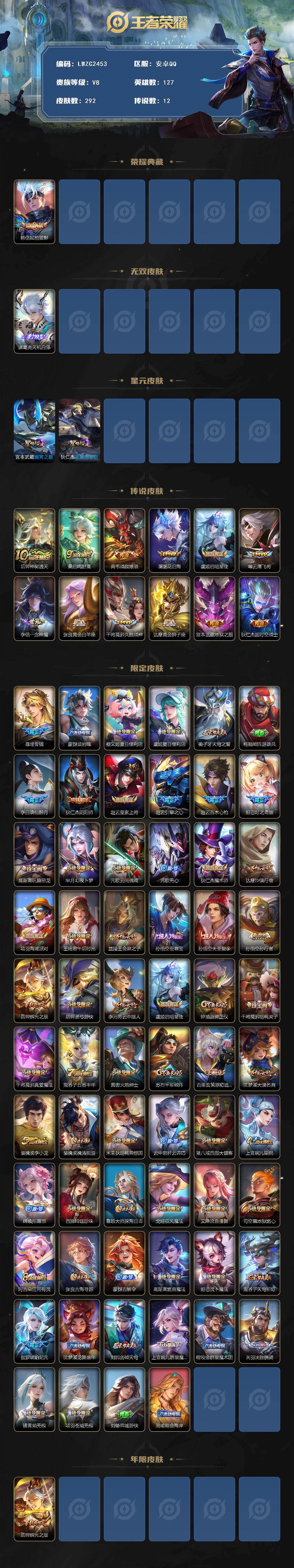 WZLX4112966王者荣耀账号详情图2