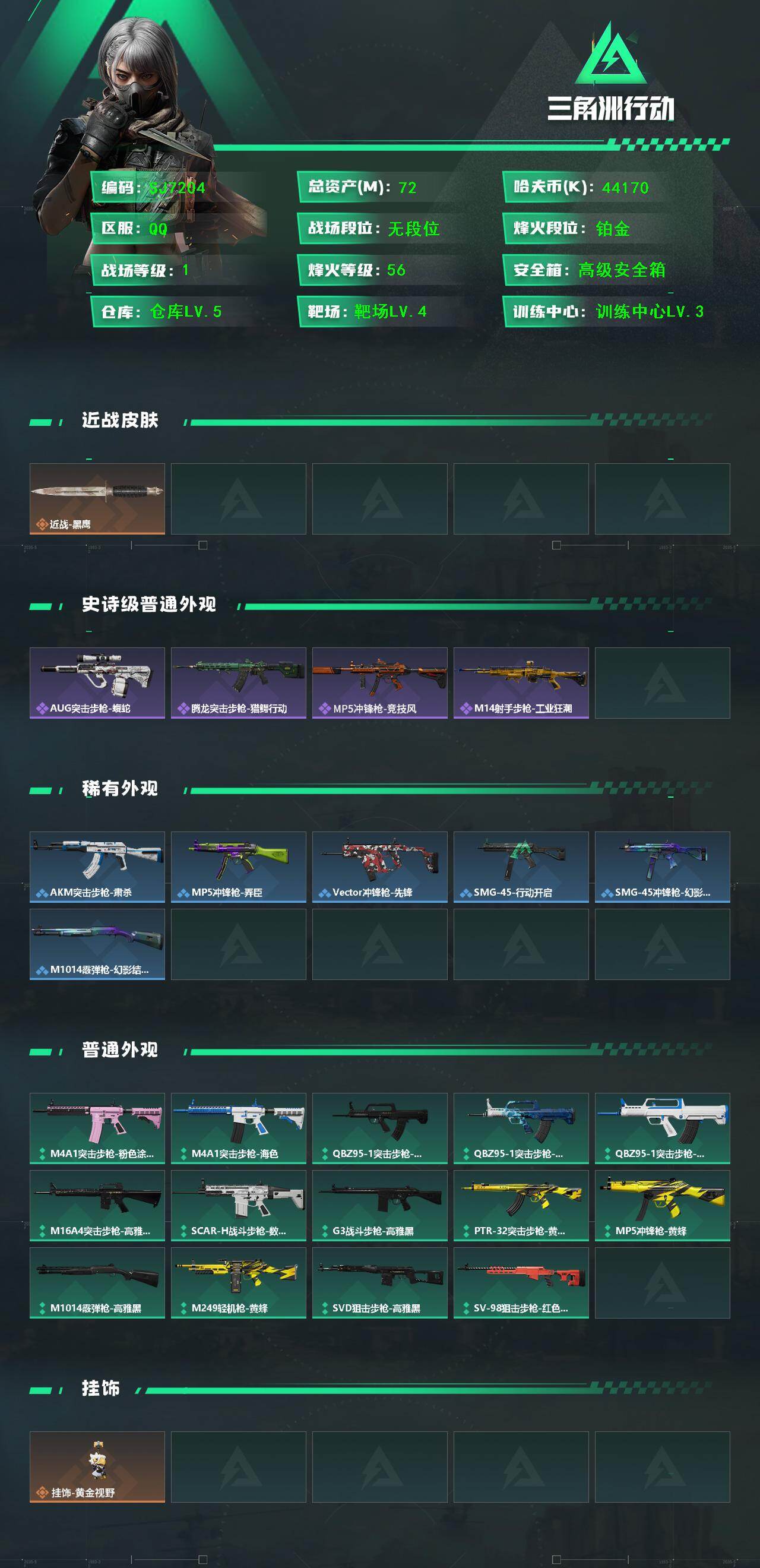 SJZQM423646三角洲行动账号详情图3