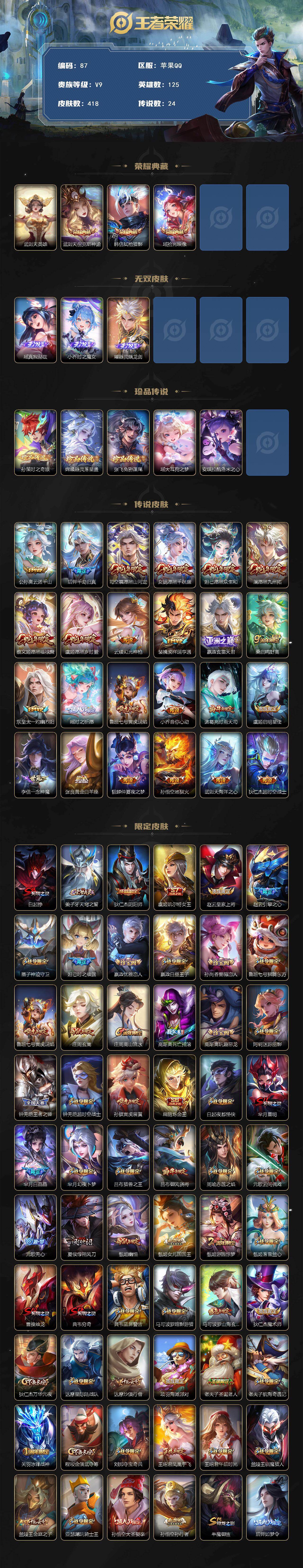 WZQYYX488602王者荣耀账号详情图2