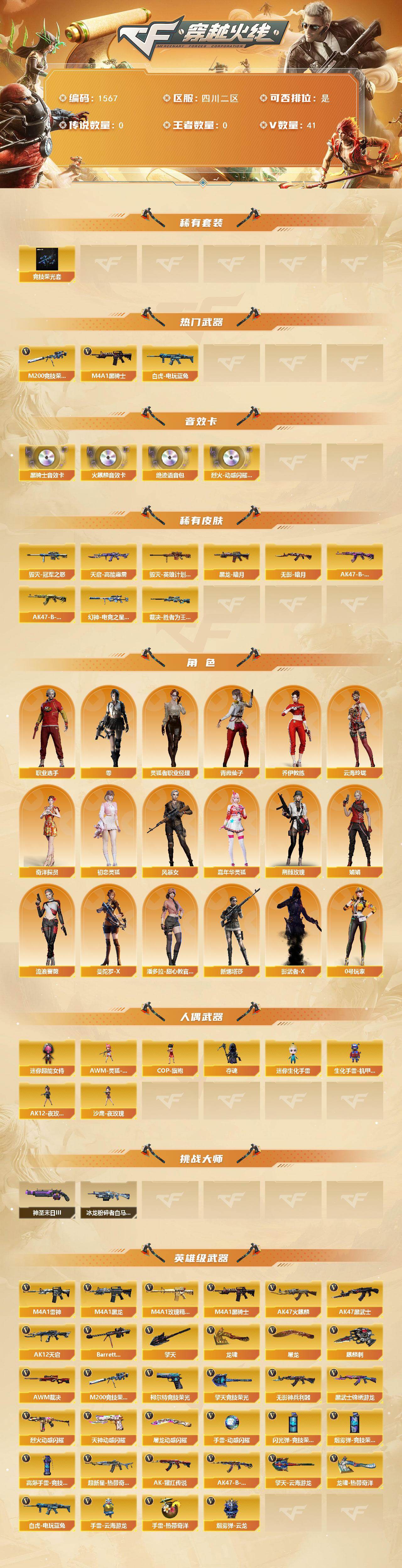 CFCMW421383穿越火线账号详情图2 CFCMW421383穿越火线账号详情图2