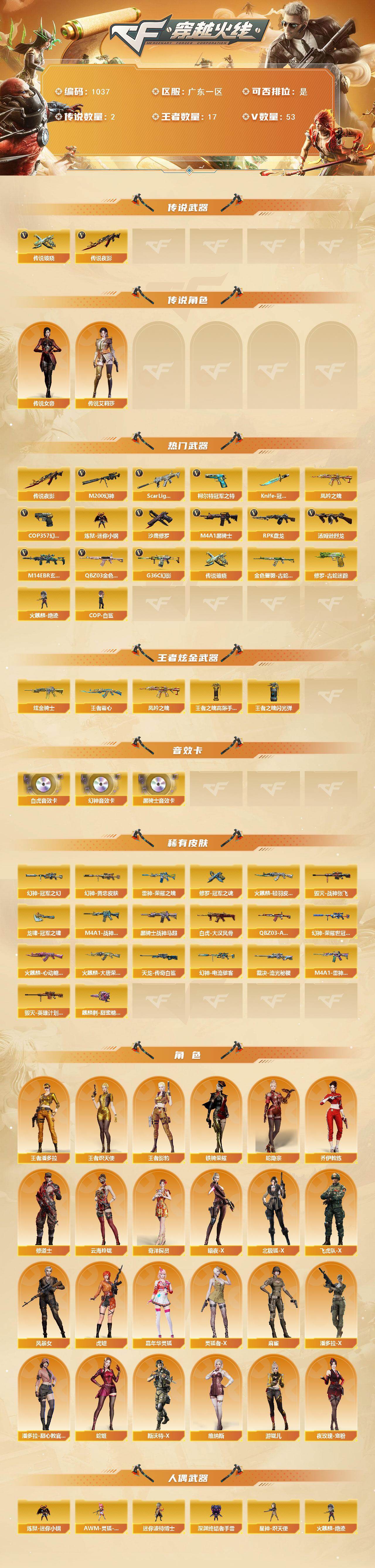 CFQM419409穿越火线账号详情图3