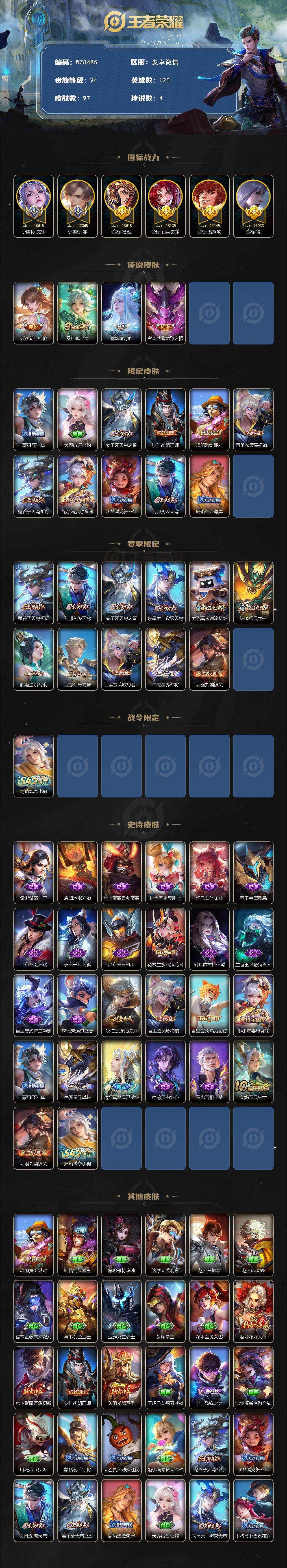 WZXS4121119王者荣耀账号详情图2