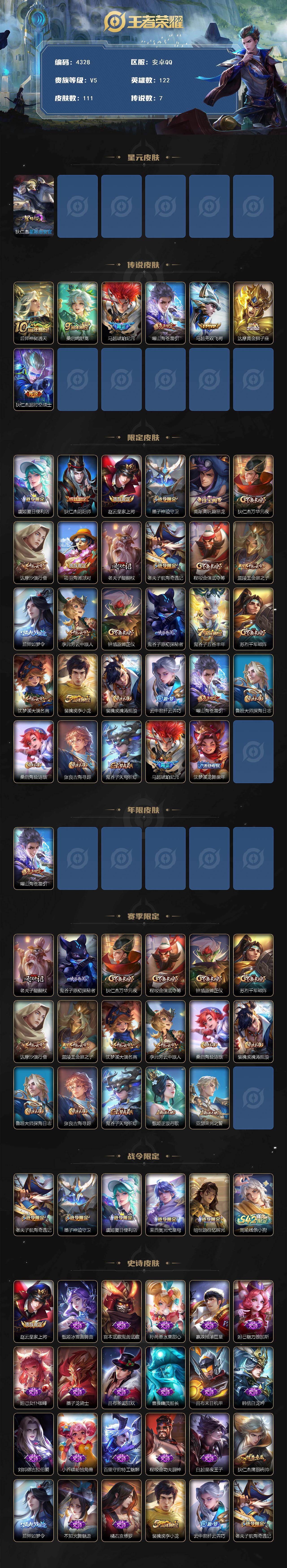 WZQM4102435王者荣耀账号详情图3