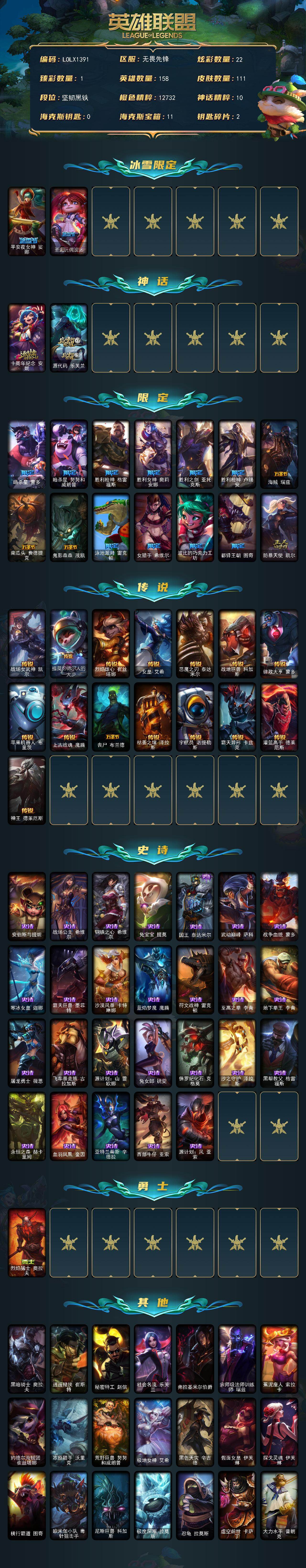 LOLEY48988英雄联盟账号详情图2