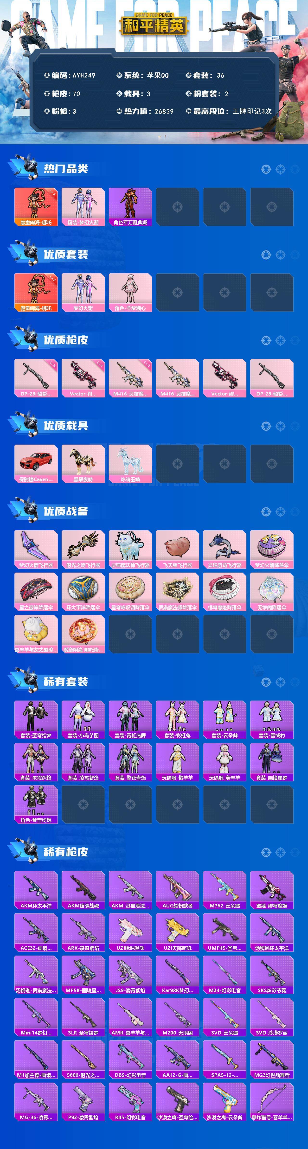 HPLE447372和平精英账号详情图2