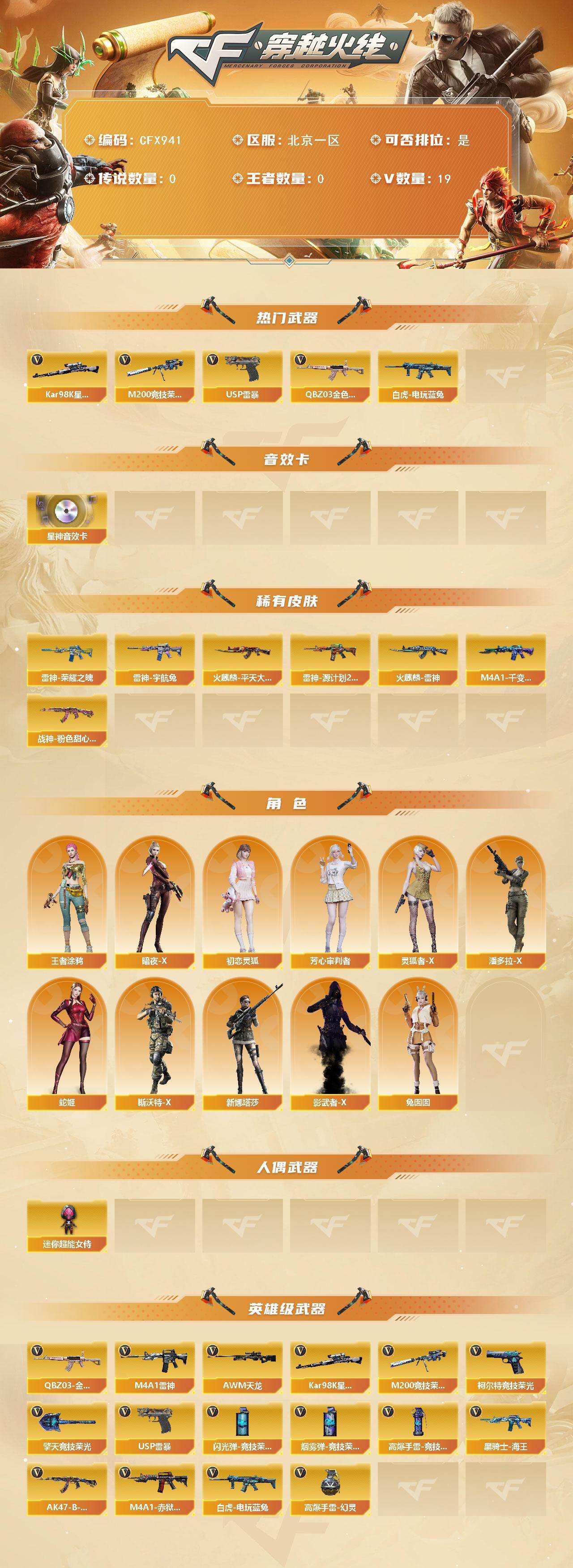 CFQM419531穿越火线账号详情图3