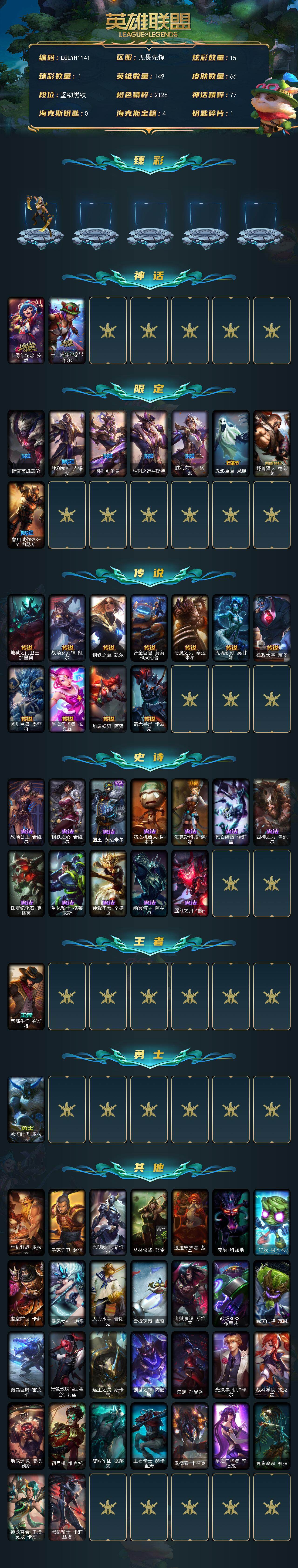 LOLEY48873英雄联盟账号详情图2 LOLEY48873英雄联盟账号详情图2