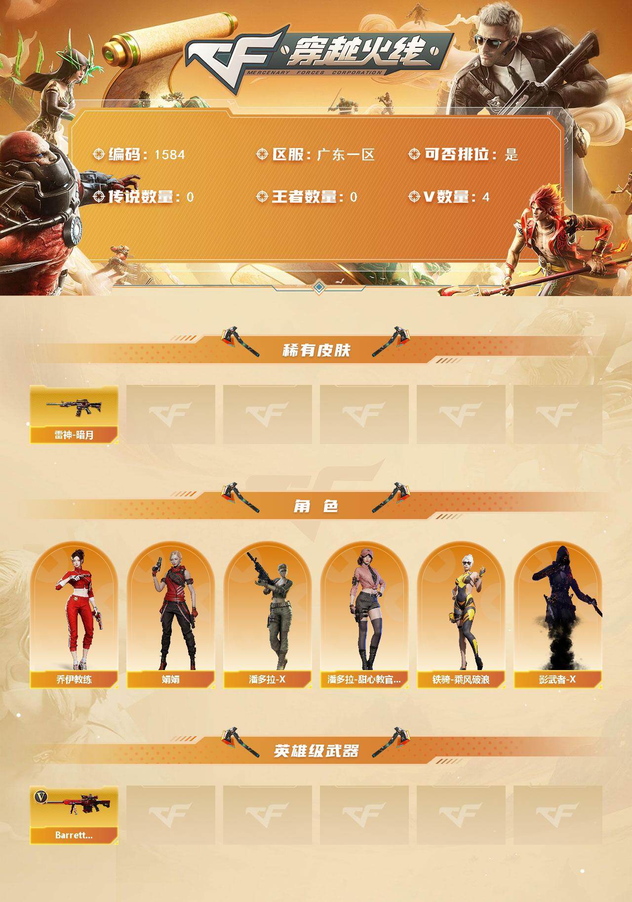 CFCMW421113穿越火线账号详情图2