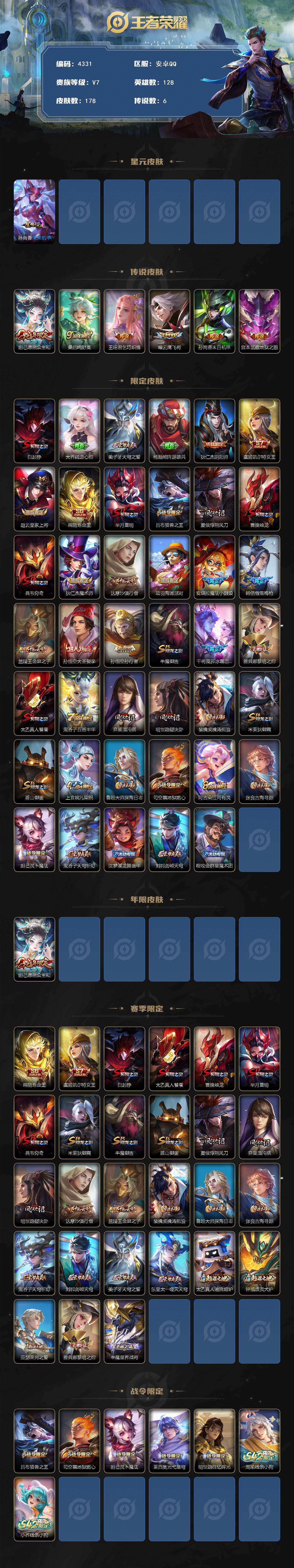 WZJZ4139029王者荣耀账号详情图2