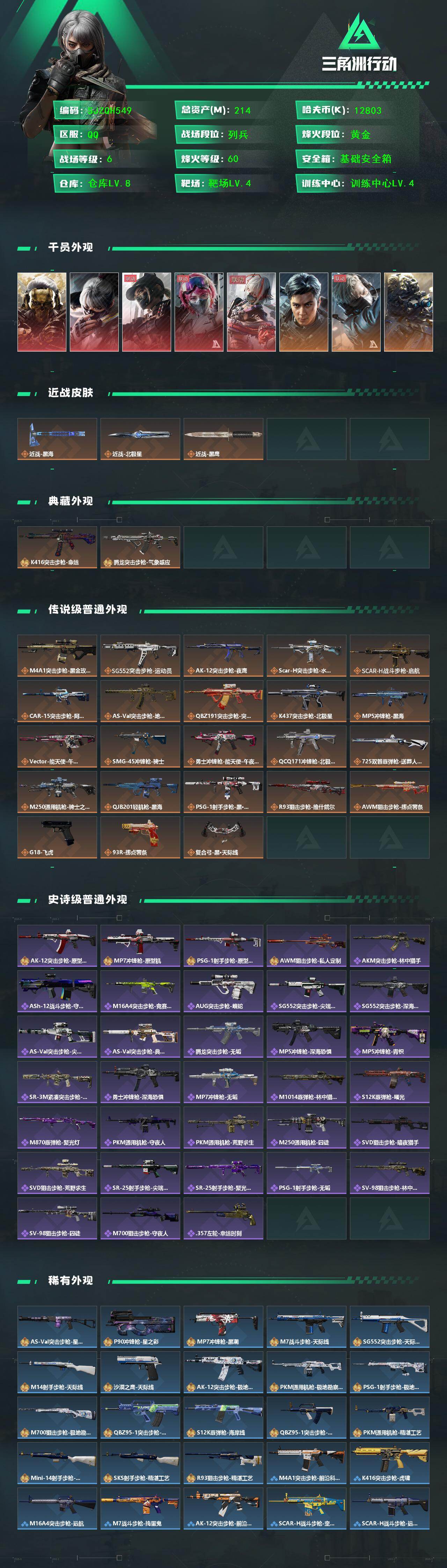 SJZQM425231三角洲行动账号详情图3