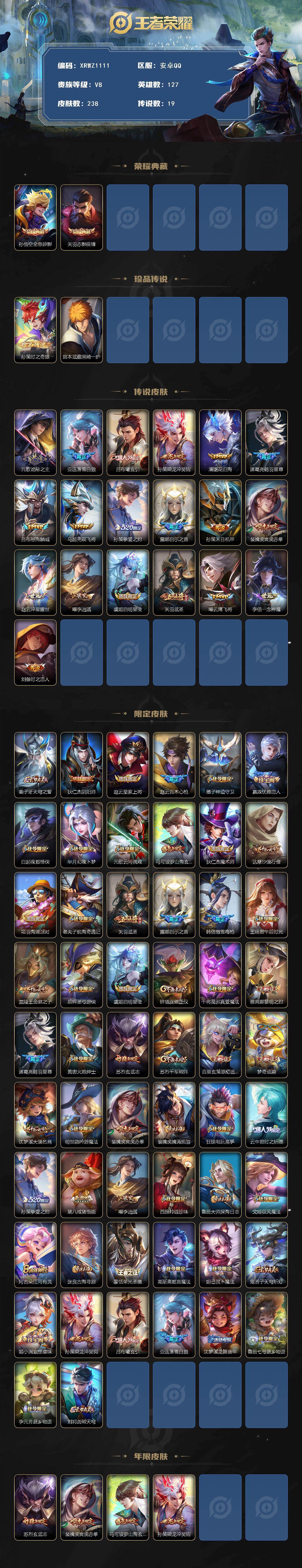 WZJM493937王者荣耀账号详情图2