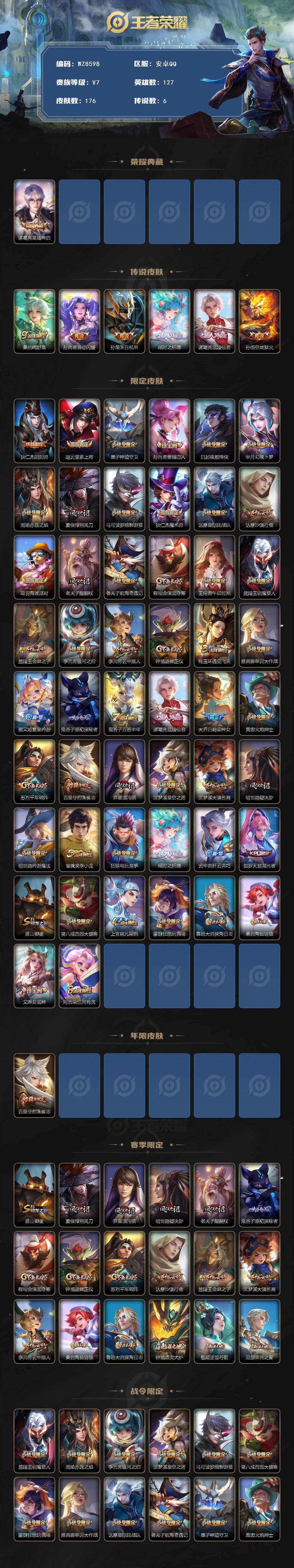 WZXS4118414王者荣耀账号详情图2