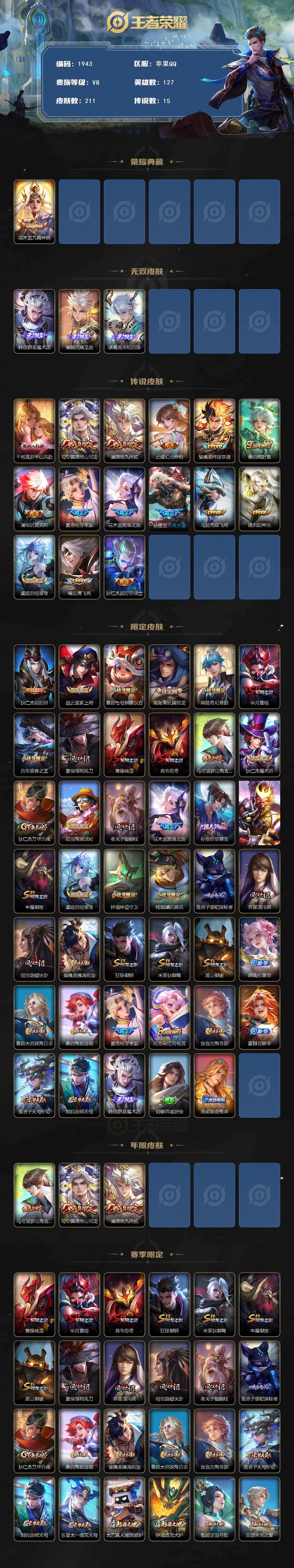 WZQM493609王者荣耀账号详情图3