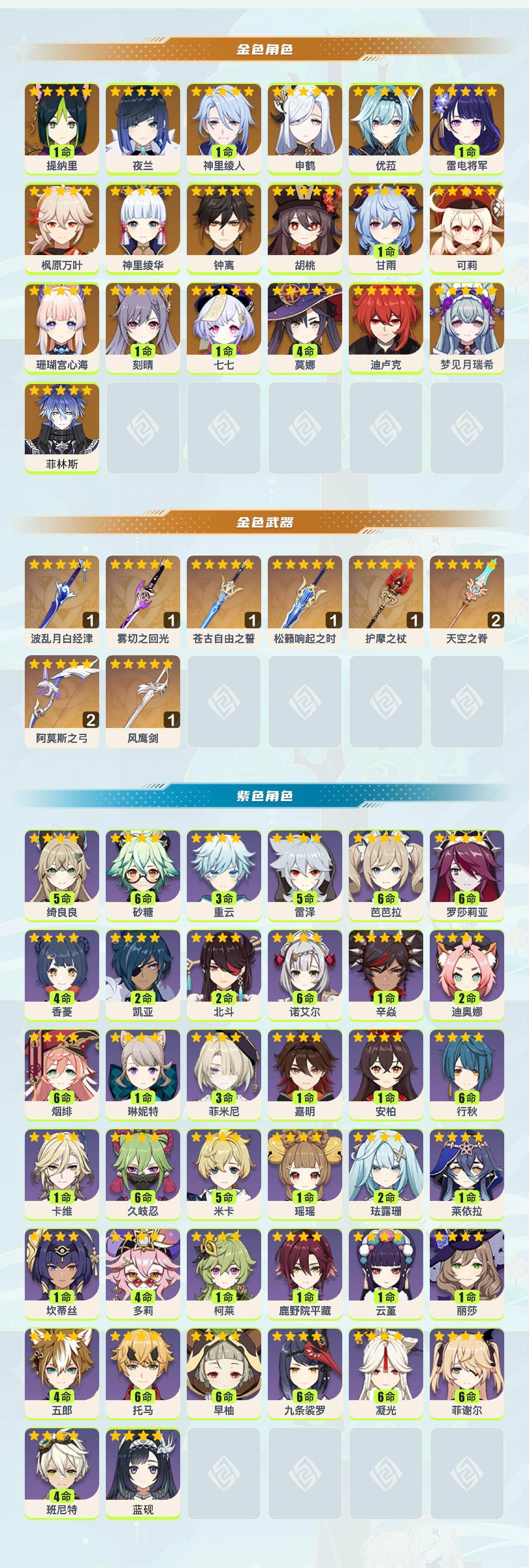 YSEY41290原神账号详情图2 YSEY41290原神账号详情图2