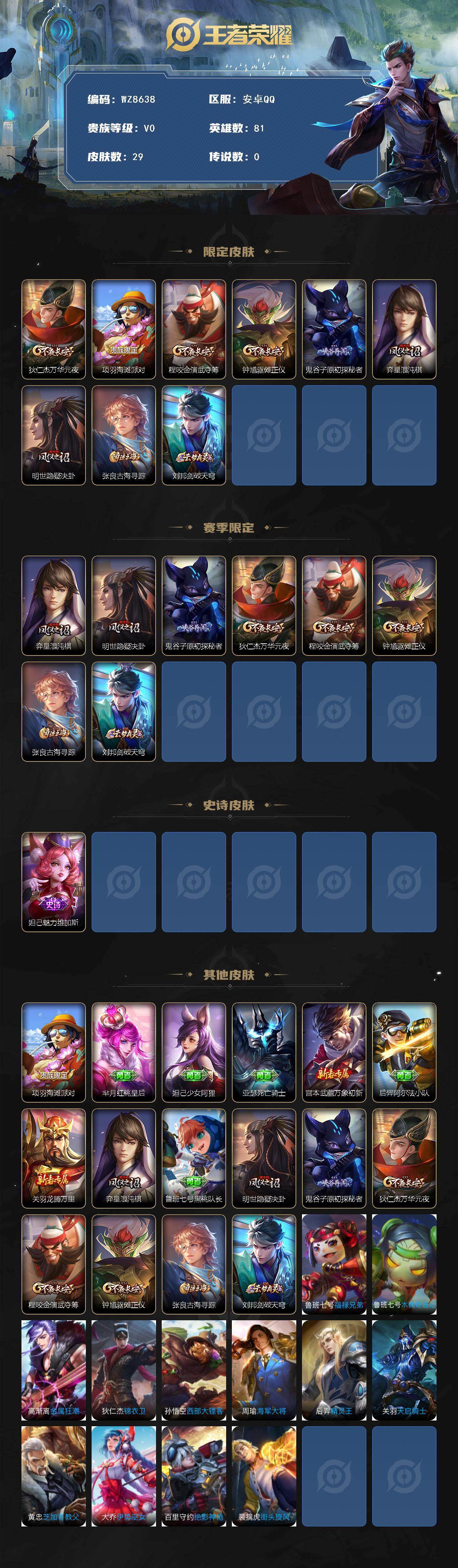 WZXS4122079王者荣耀账号详情图2